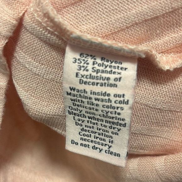 Juicy Couture Pink Ribbed Knit Top Embellished Jeweled Neckline Knotted - Picture 5 of 7